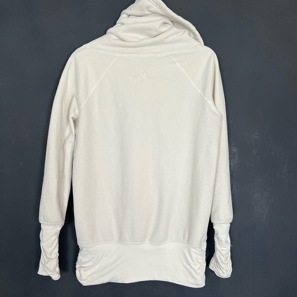 Lululemon Dont Hurry Be Happy Funnel Sweatshirt Womens Size Medium Bone CowlNeck - Picture 6 of 16